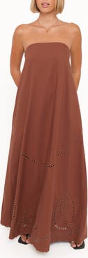 Petal & Pup Como Strapless Maxi Dress