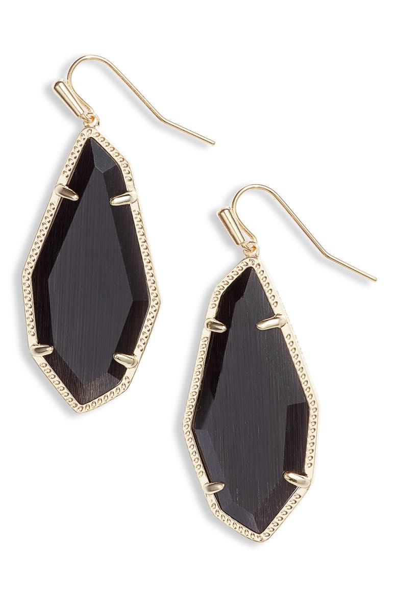 Muriel Drop Earrings, Main, color, GOLD BLACK CATS EYE