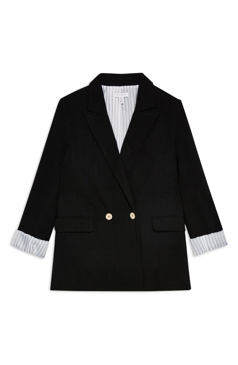 Topshop Coco Linen Blazer, Alternate, color,