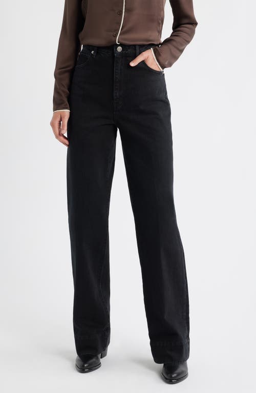 Frame The Streamline High Waist Wide Leg Jeans In Black