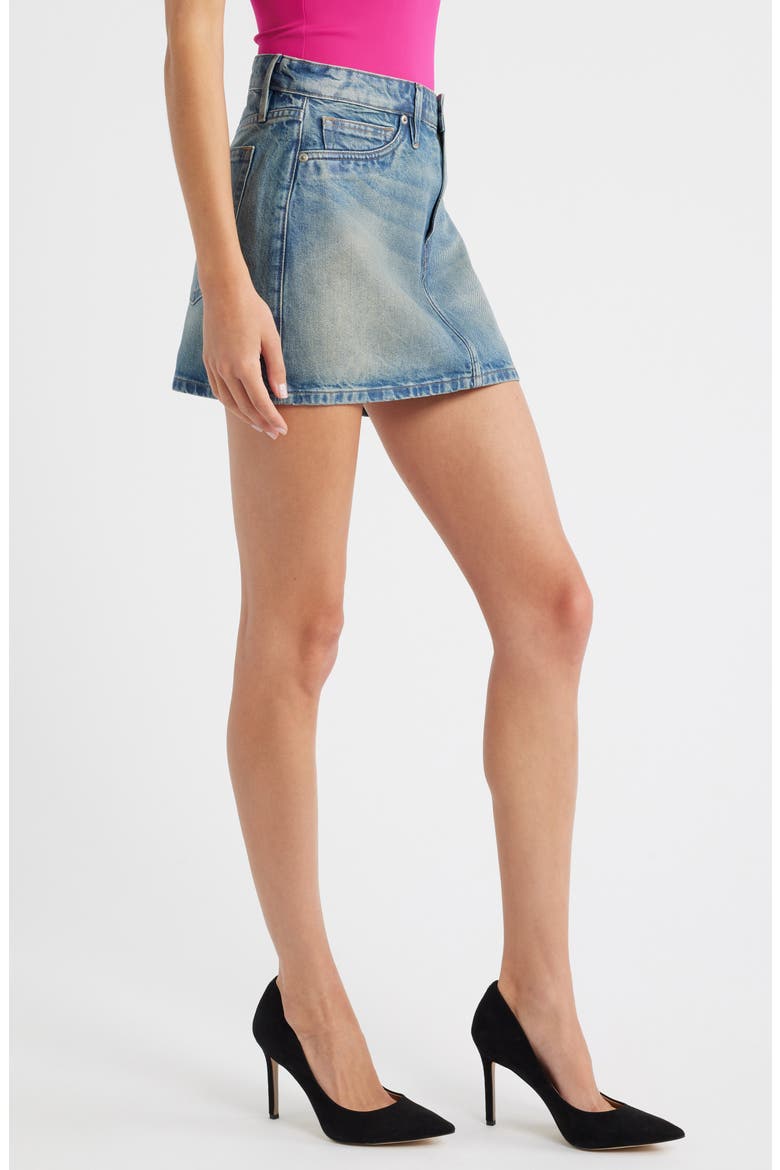 Good '90s Coated Denim Miniskirt, Alternate, color, INDIGO927