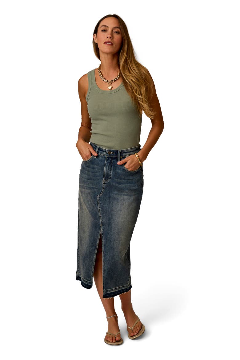 Atlas Denim Skirt, Main, color, Favorite Fade
