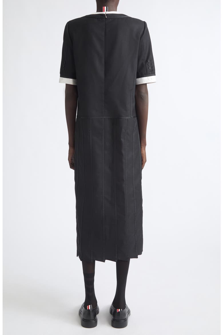 Super 120's Wool Twill Trompe Dress, Alternate, color, BLACK