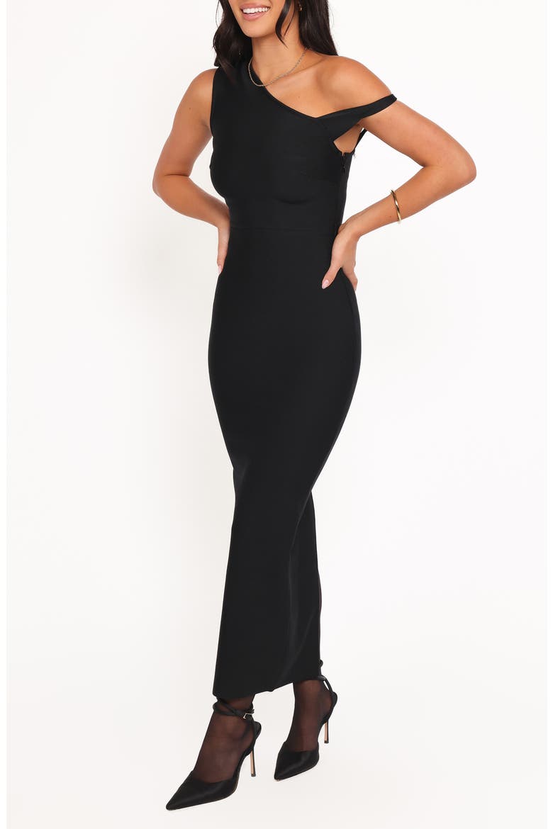 Hudson One-Shoulder Body-Con Dress, Alternate, color, BLACK