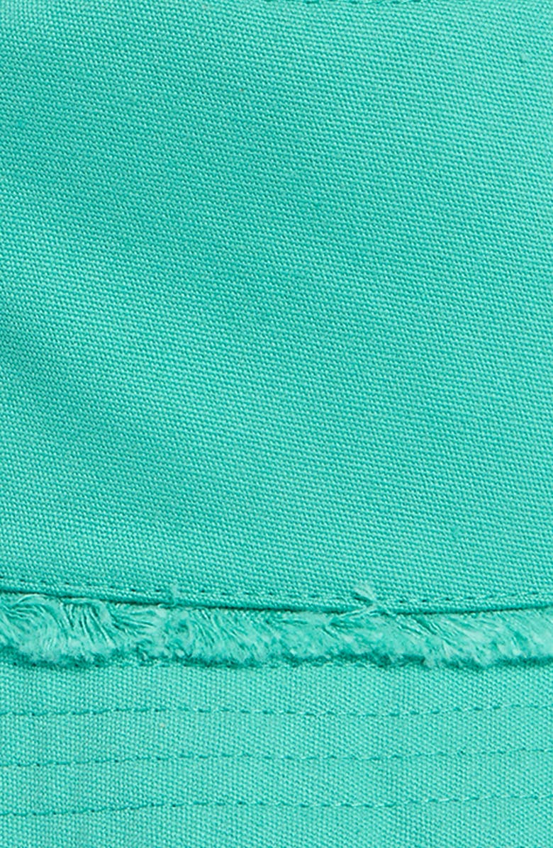 Kurt Geiger London Frayed Edge Cotton Bucket Hat, Alternate, color, Mint Leaf