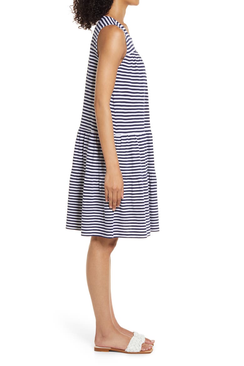 Tiered Jersey Shift Dress, Alternate, color, NAVY P- WHITE BROOKE STRIPE