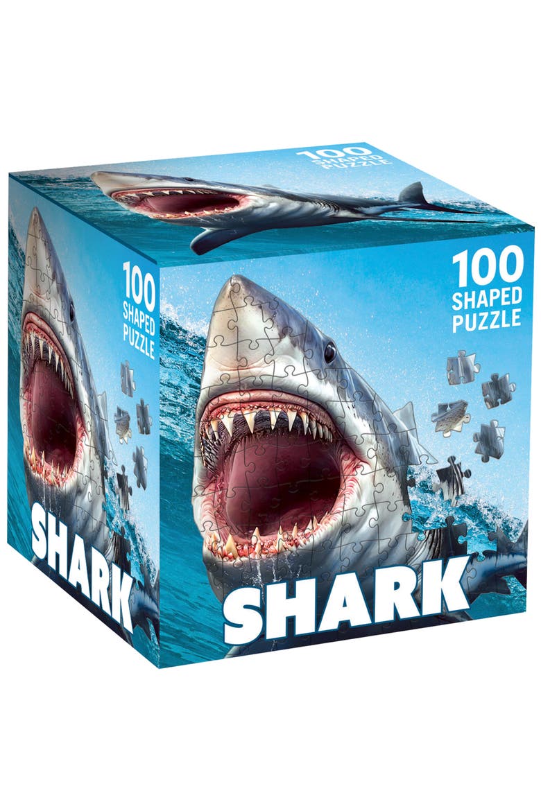 Shark 100 Piece Shaped Jigsaw Puzzle, Main, color, Multicolor