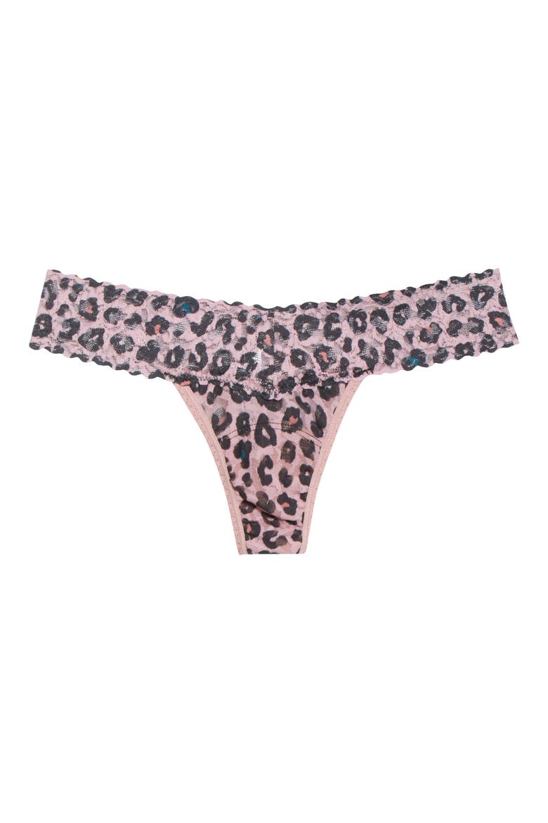 Print Low Rise Thong, Alternate, color, LUCKY LEOPARD BROWN