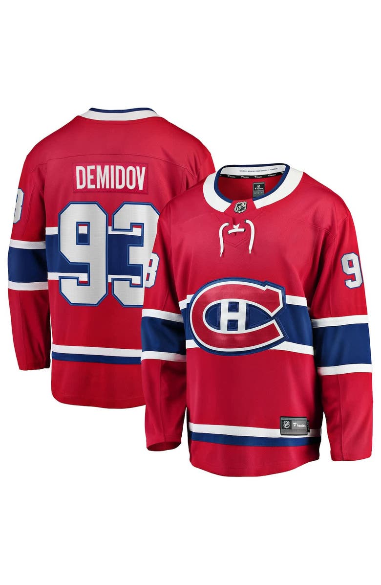 FANATICS Men's Fanatics Ivan Demidov Red Montreal Canadiens Home Breakaway Jersey, Alternate, color, Red
