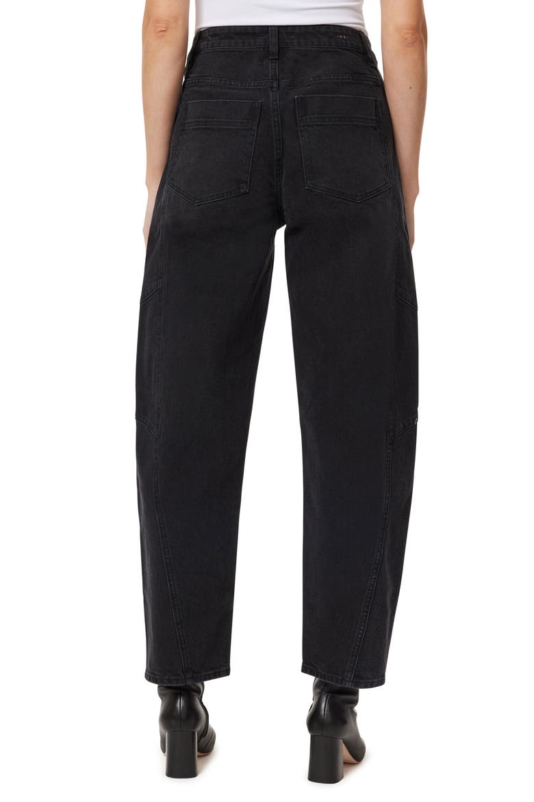 High Waist Crop Barrel Leg Jeans, Alternate, color, WASHED BLACK