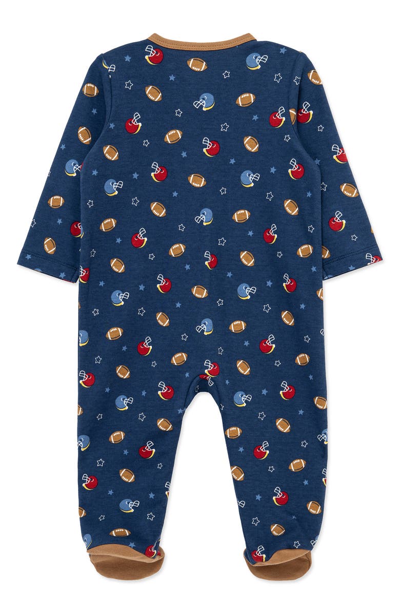 Little Me Football Star Footie, Alternate, color, Blue