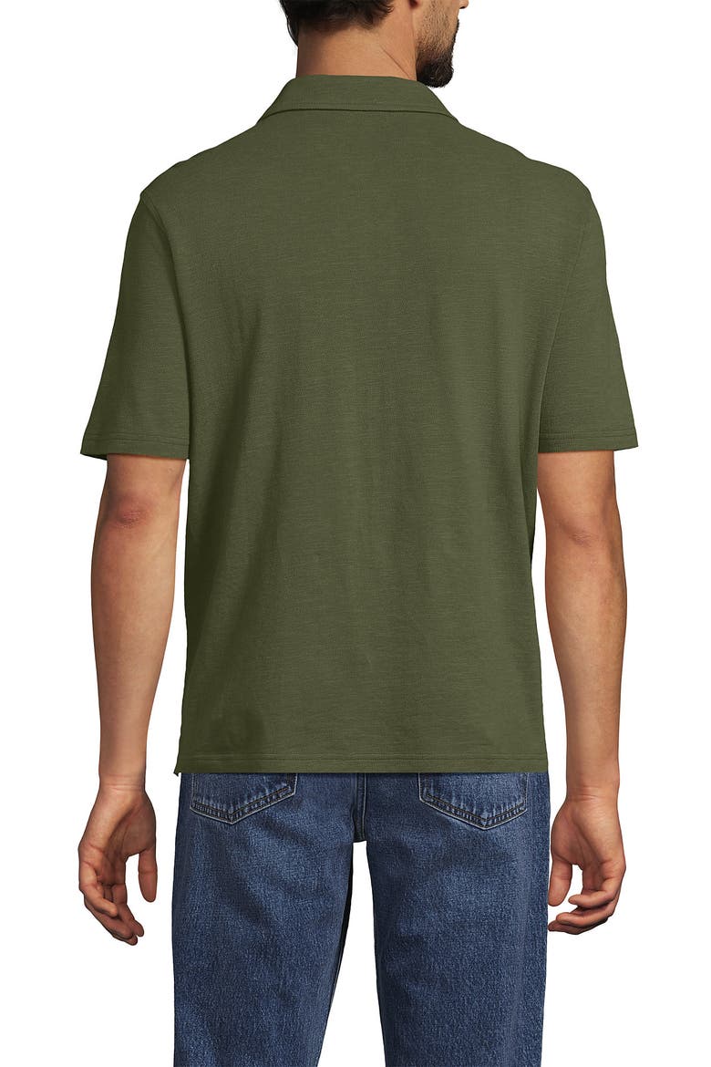 Short Sleeve Cotton Linen Polo, Alternate, color, River Stone Green