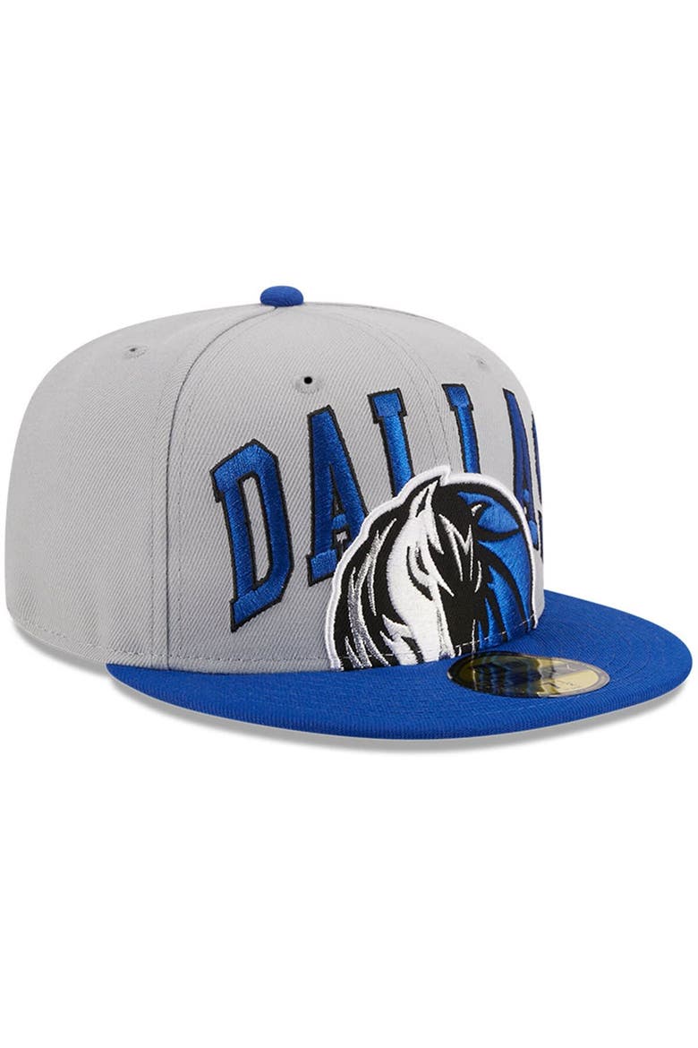 Men's New Era Gray/Blue Dallas Mavericks Tip-Off Two-Tone 59FIFTY Fitted Hat, Alternate, color, Gray