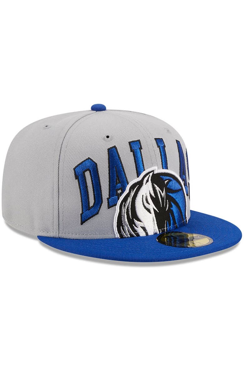 New Era Men's New Era Gray/Blue Dallas Mavericks Tip-Off Two-Tone 59FIFTY Fitted Hat, Alternate, color, 