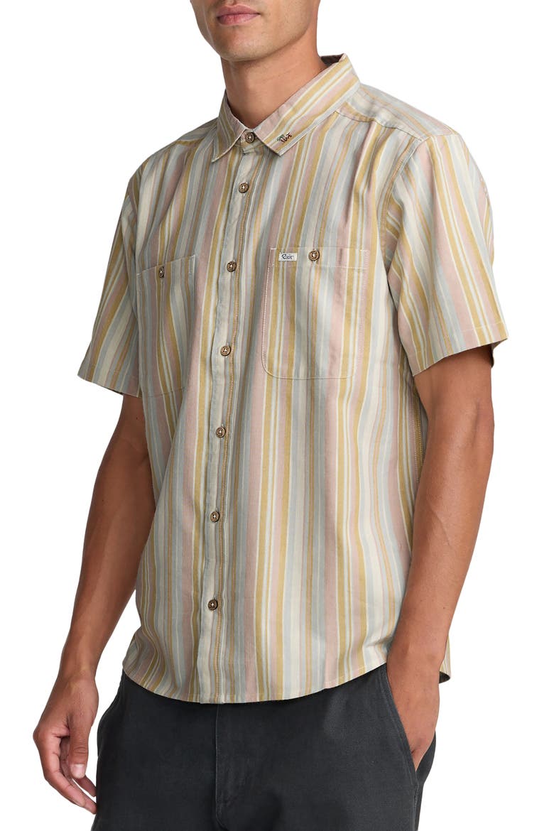 Talum Short Sleeve Button-Up Shirt, Alternate, color, CERAMIC