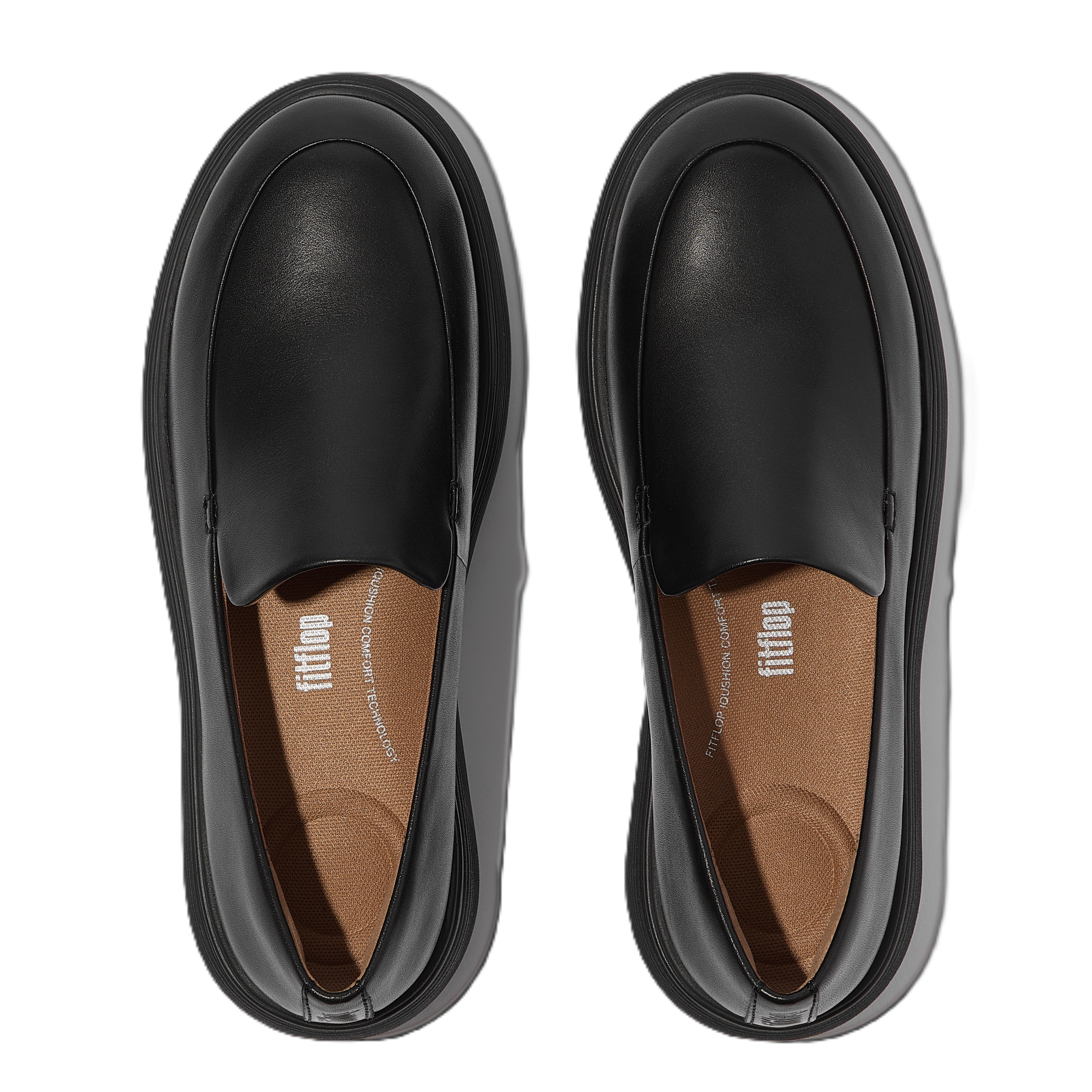 FitFlop IQ Comff Leather Loafers, Alternate, color, All Black