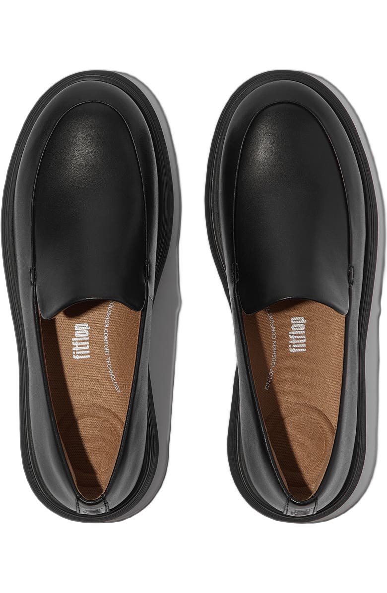 FitFlop IQ Comff Leather Loafers, Alternate, color, All Black
