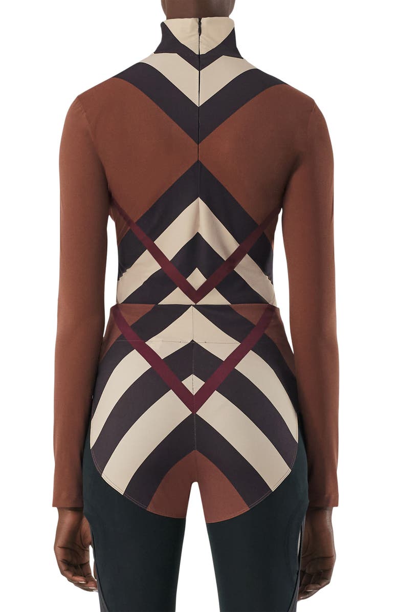 Burberry Emery Kissing Check Turtleneck Top, Alternate, color,