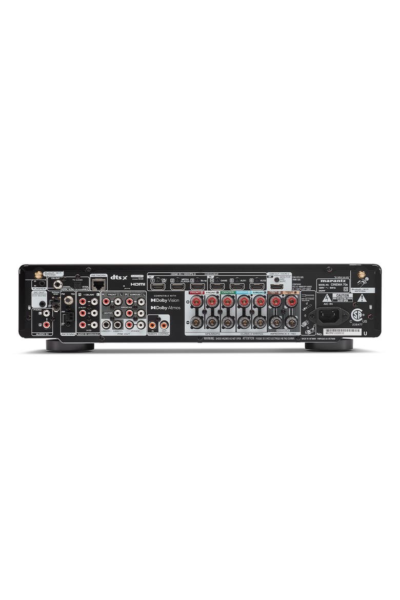 Cinema 70s Slimline 7.2 Channel 8K Home Theater Receiver with Dolby Atmos, DTSX, and HEOS Built-In, Alternate, color, Black
