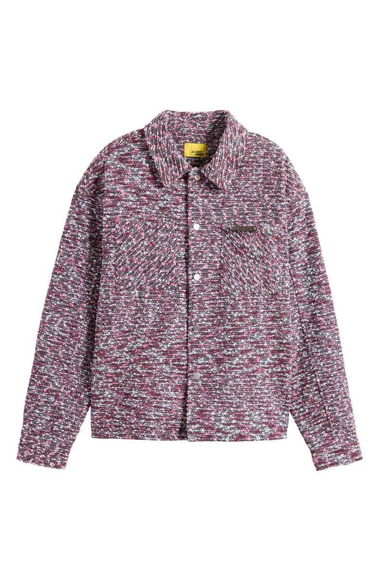 DIET STARTS MONDAY Tweed Snap-Up Jacket, Main, color, Pink Multi