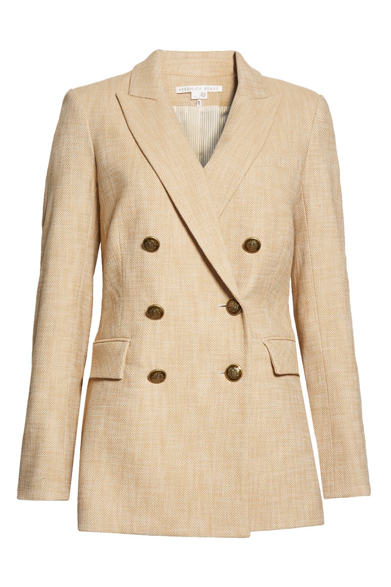 Ellette Dickey Double Breasted Blazer, Main, color, CAMEL/ CREAM