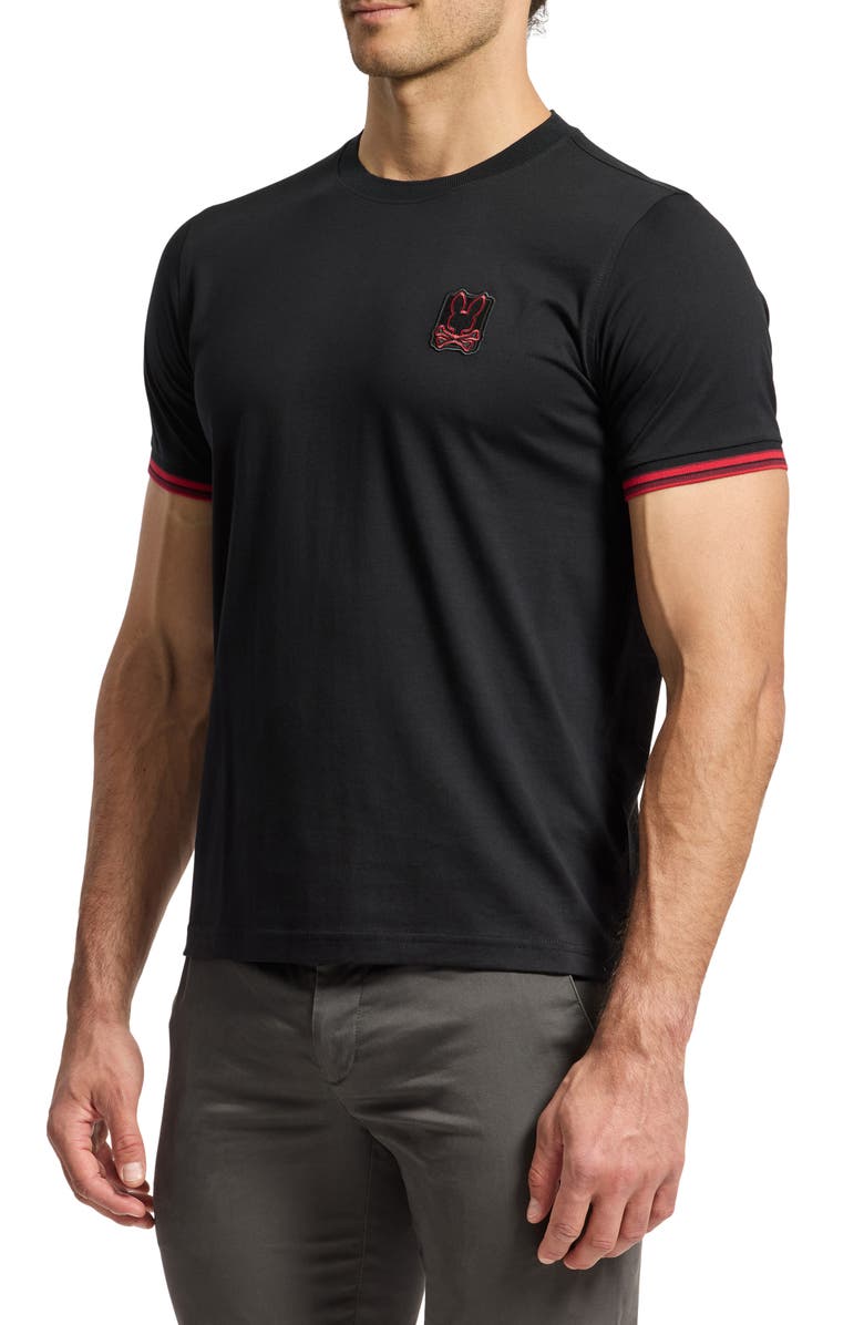 Psycho Bunny Pierce Logo Appliqué Pima Cotton T-Shirt, Alternate, color, 