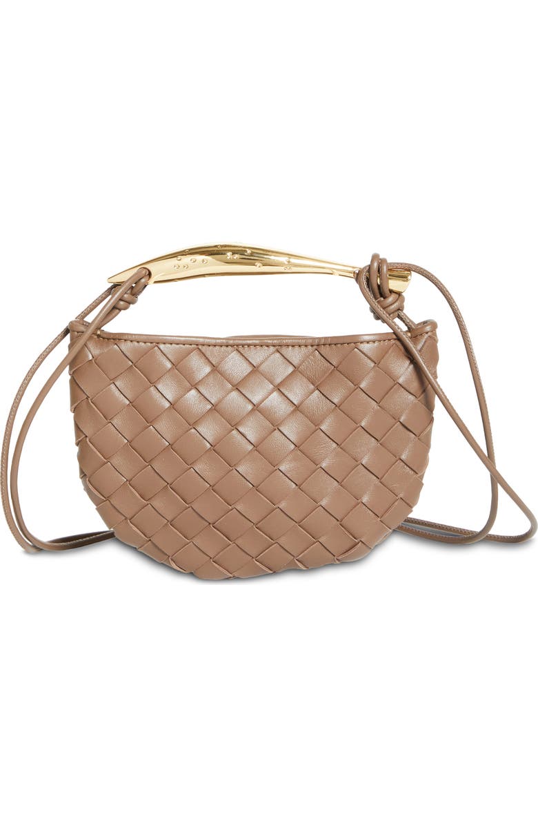 Bottega Veneta Sardine Intrecciato Crossbody Bag, Main, color, 2562 Taupe Grey-M Brass