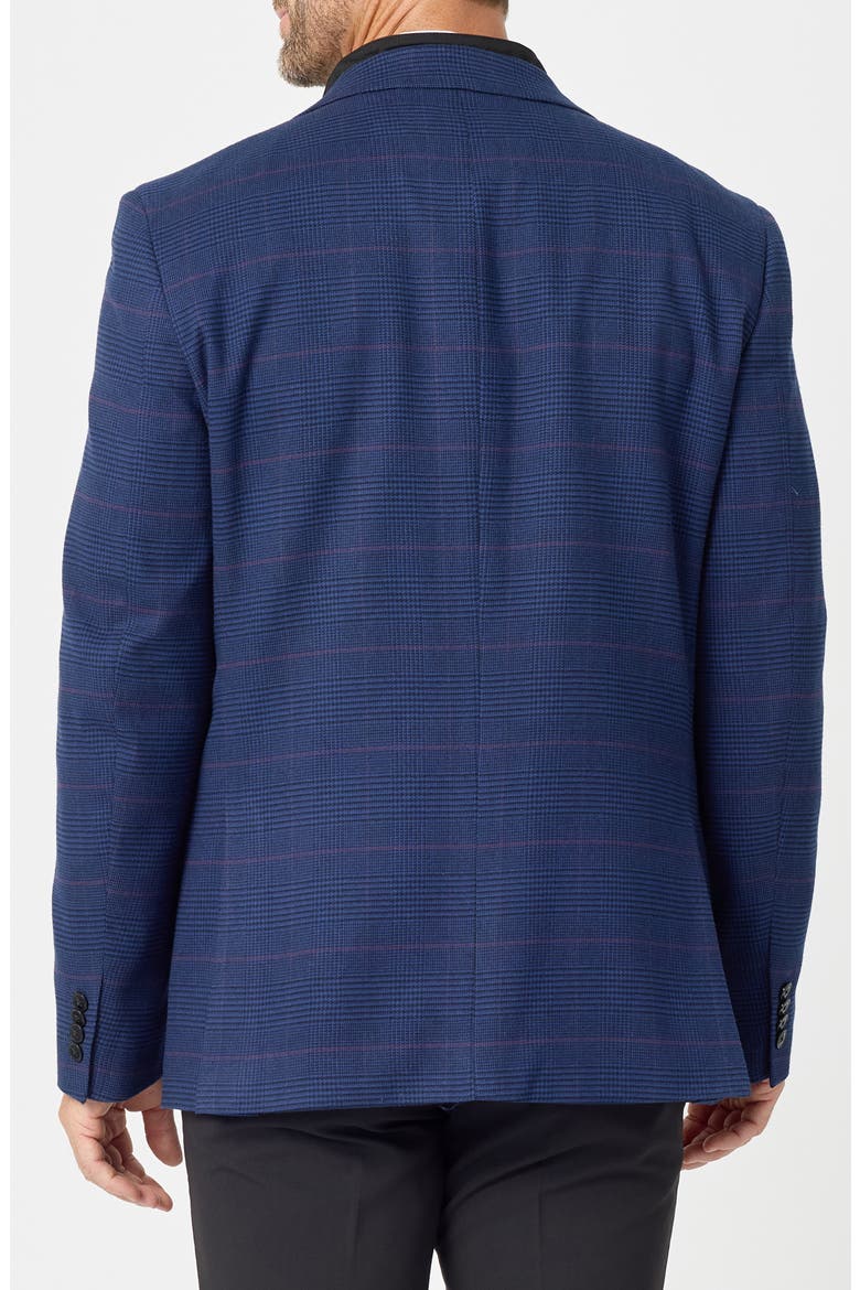 Plaid Stretch Sport Coat, Alternate, color, NAVY