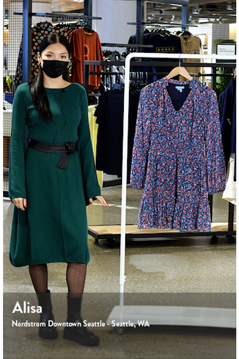 Floral Print Smocked Waist Long Sleeve Minidress video