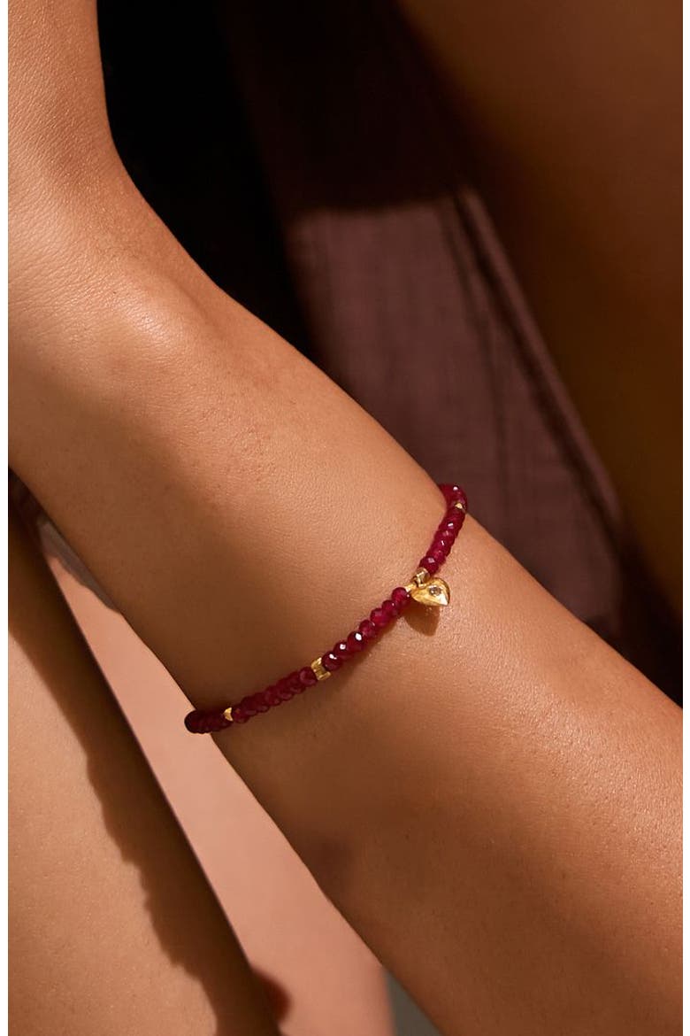 Healing Heart Red Onyx Heart Bracelet, Alternate, color, Red