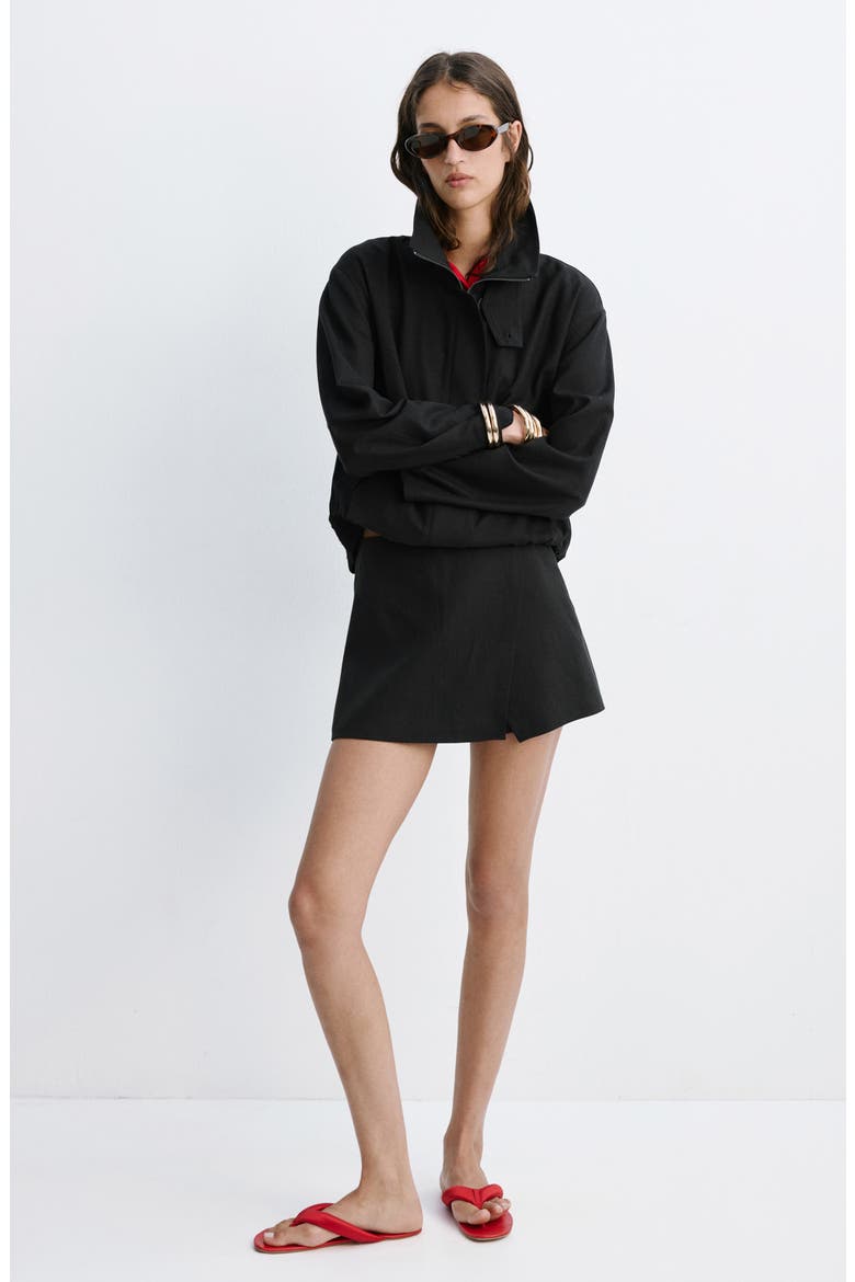 Funnel Neck Bomber Jacket, Alternate, color, BLACK