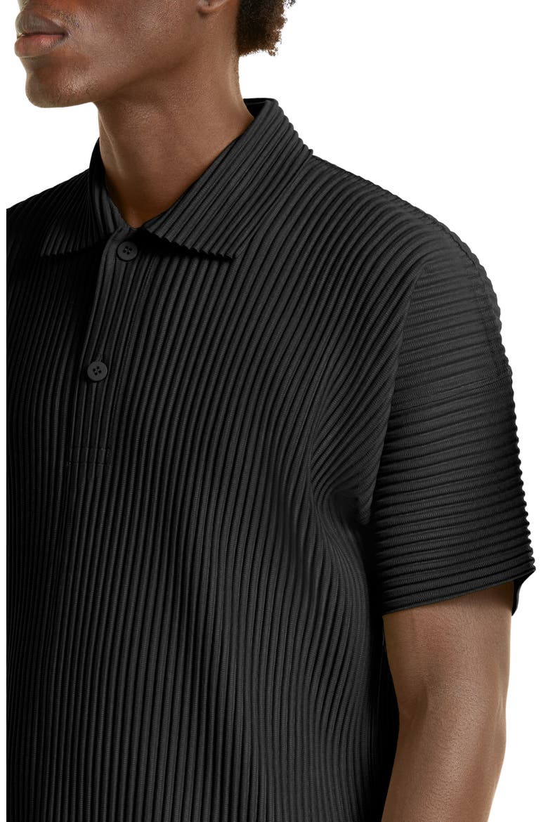 Monthly Colors June Pleated Polo, Alternate, color, 15-BLACK