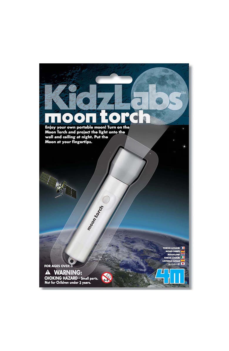 4M KidzLabs Moon Torch, Portable Projecting Toy Flashlight, Kids 5+, Main, color, Multicolored