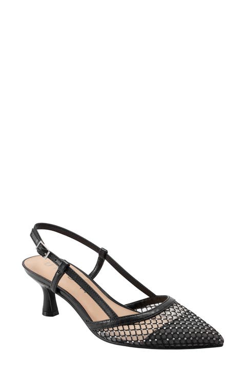 Rhinestone Mesh Slingback Pump (Women)
