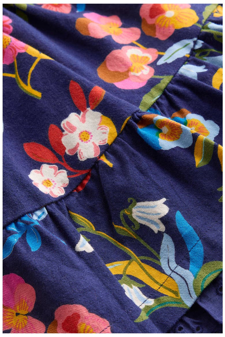 Kids' Floral Cotton Pull-On Skirt, Alternate, color, COLLEGE BLUE PANSY BED