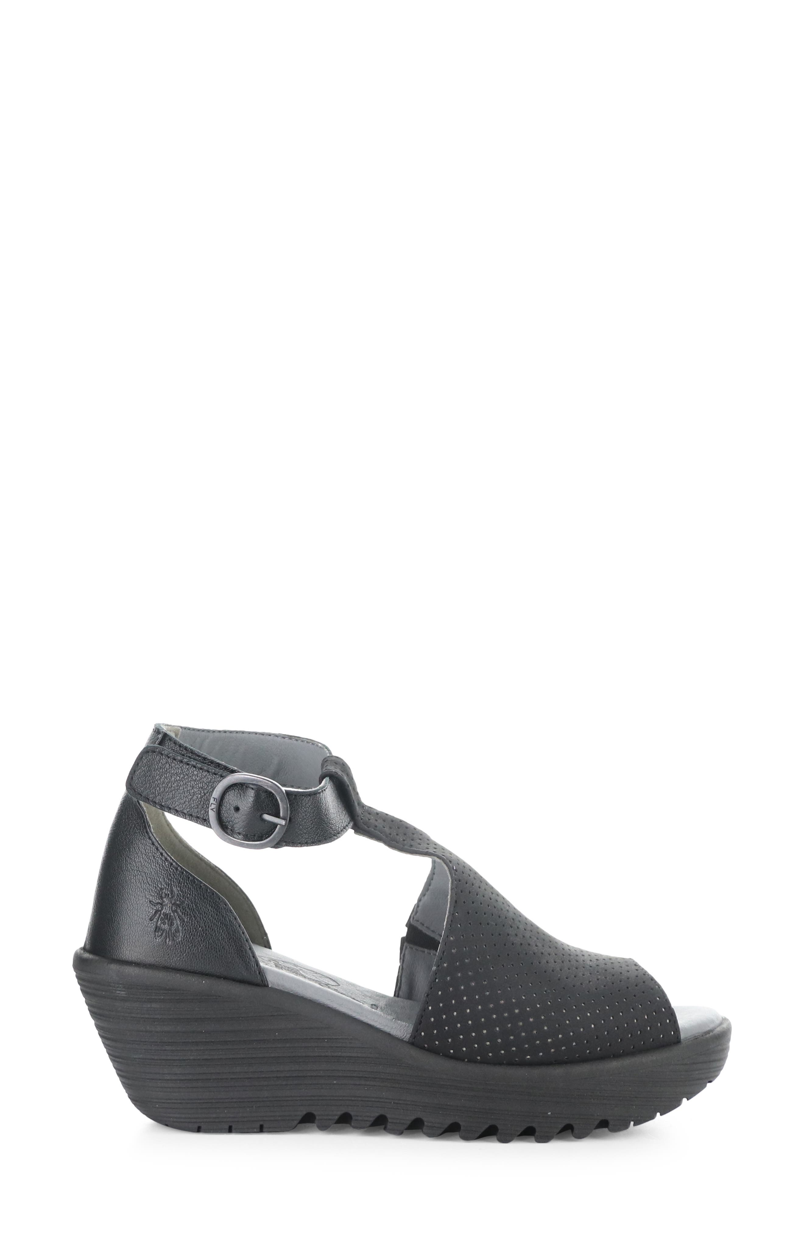 Fly London Lemo Ankle Strap Platform Wedge Sandal, Alternate, color, 