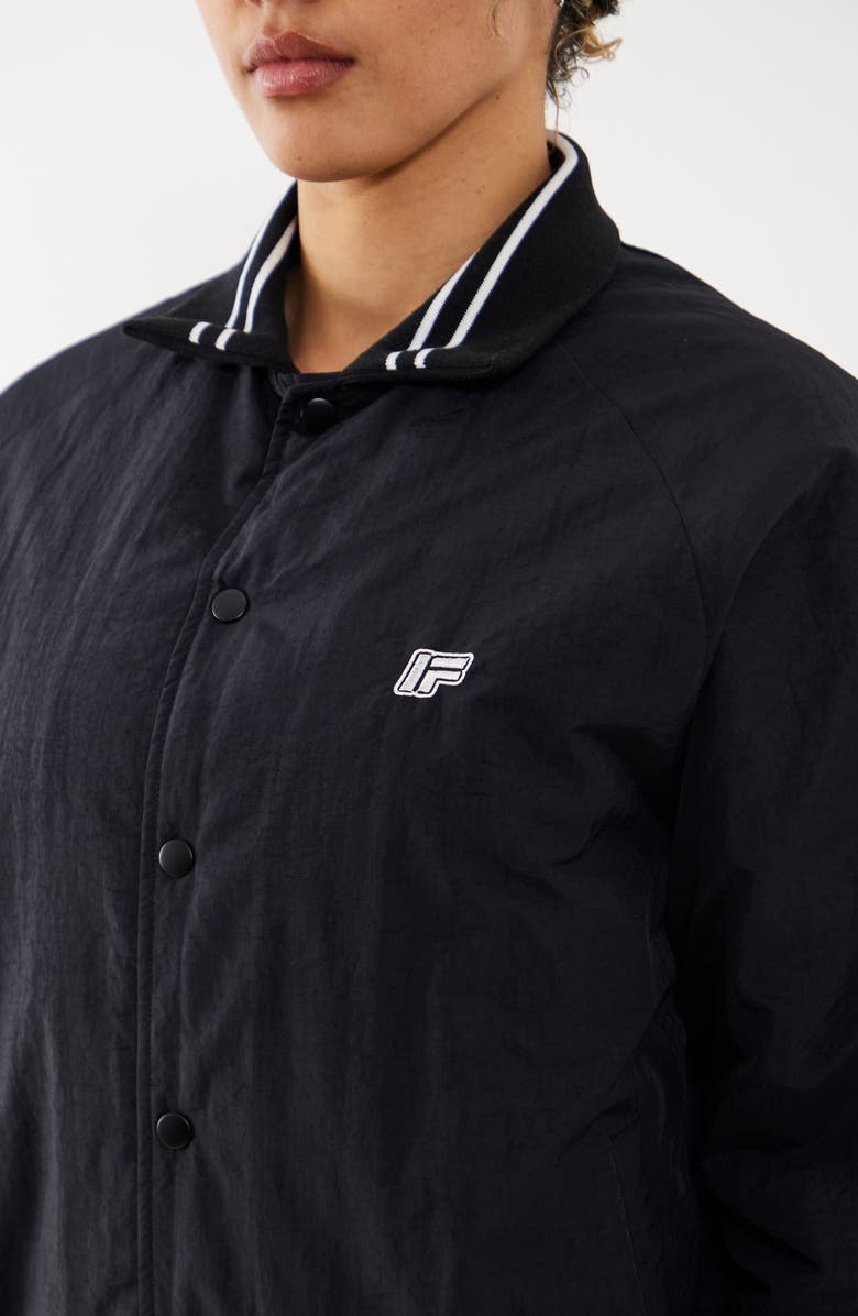 Iets Frans Padded Washed Varsity Jacket, Alternate, color, Black