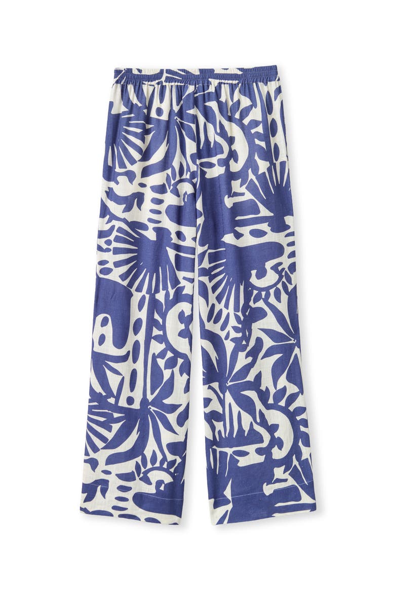 Mia Printed Linen Pant, Main, color, Coastal Indigo