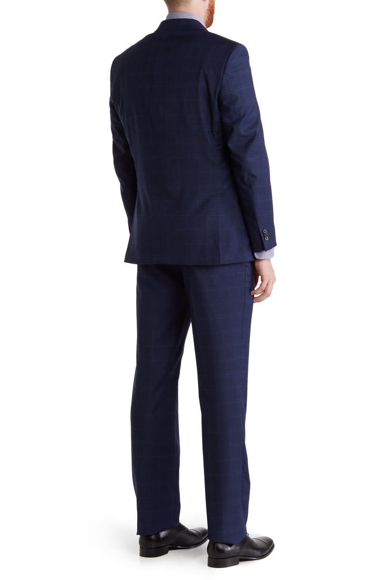 Tommy Hilfiger Navy Check Two Button Notch Lapel Classic Fit Wool Blend ...