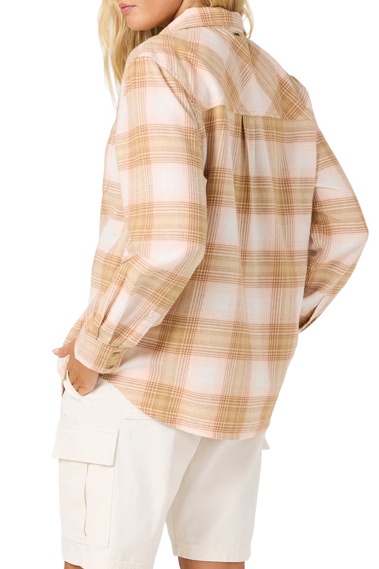 Logan Plaid Flannel Shirt, Alternate, color, PEACH LIGHT