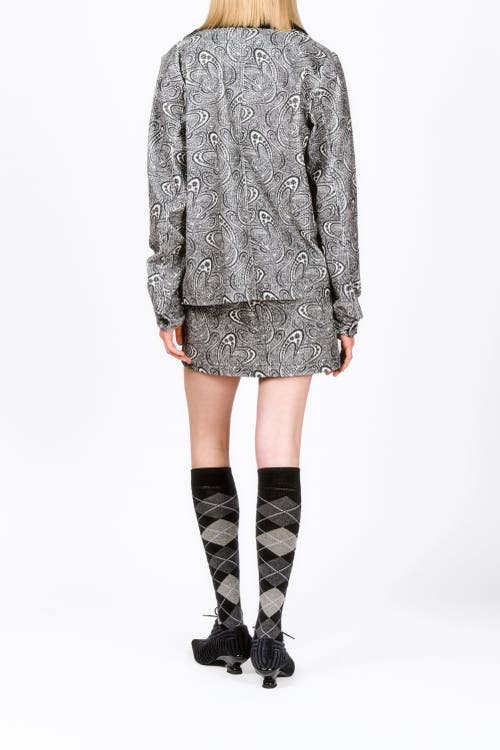 Shop Anna Sui Beardsley Paisley Corduroy Skirt In Black Multi