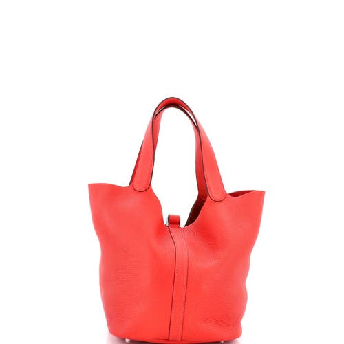 Pre-owned Hermes Hermes Picotin Lock Bag Clemence Gm In Red