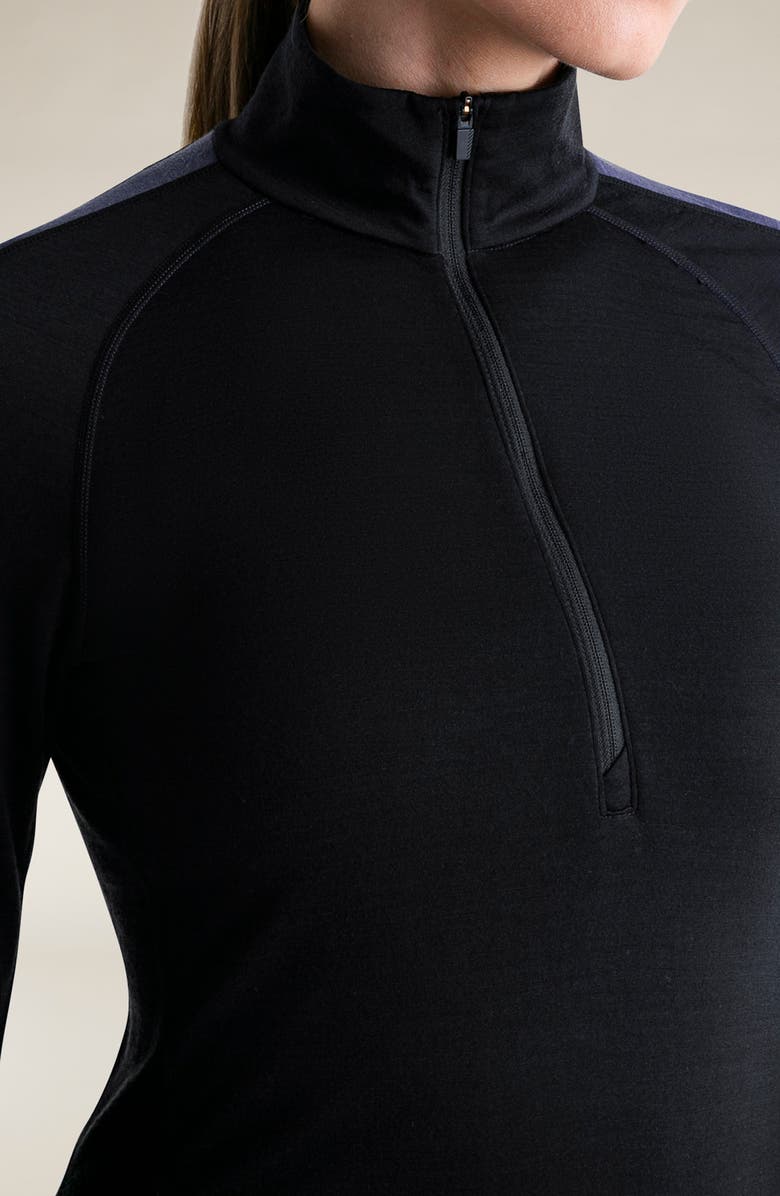 Icebreaker 125 ZoneKnit Tencel<sup>®</sup> Lyocell & Merino Wool Half Zip Pullover, Alternate, color, Black/ Graphite/ Cb