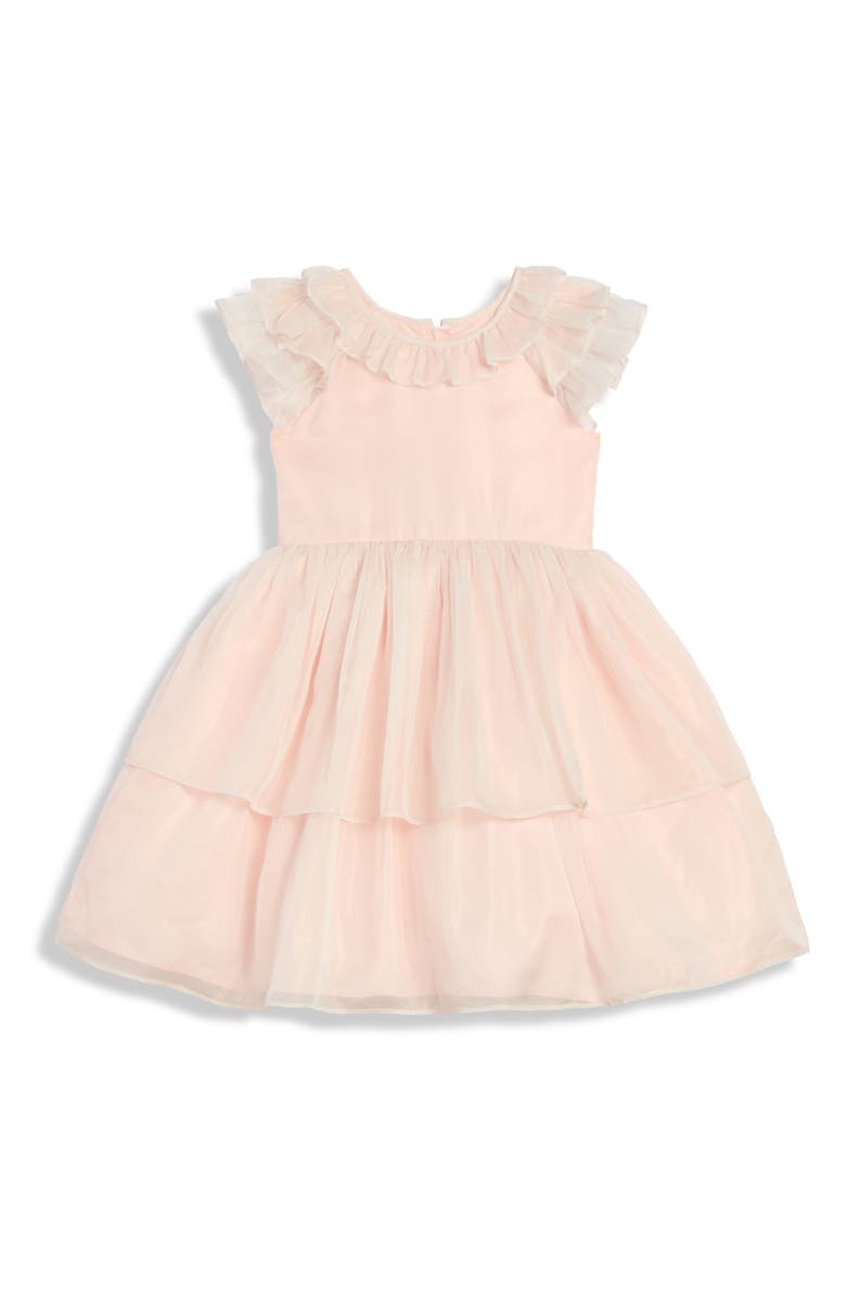 Pippa & Julie Kids' Anna Shimmer Chiffon Dress, Main, color, Blush