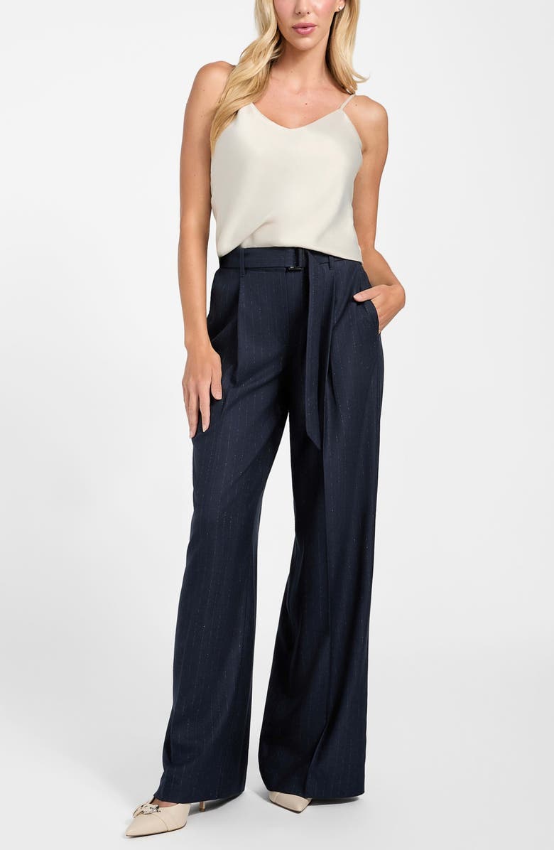 GUESS Zanita Pinstripe Wide Leg Pants, Alternate, color, S7z1-Dark