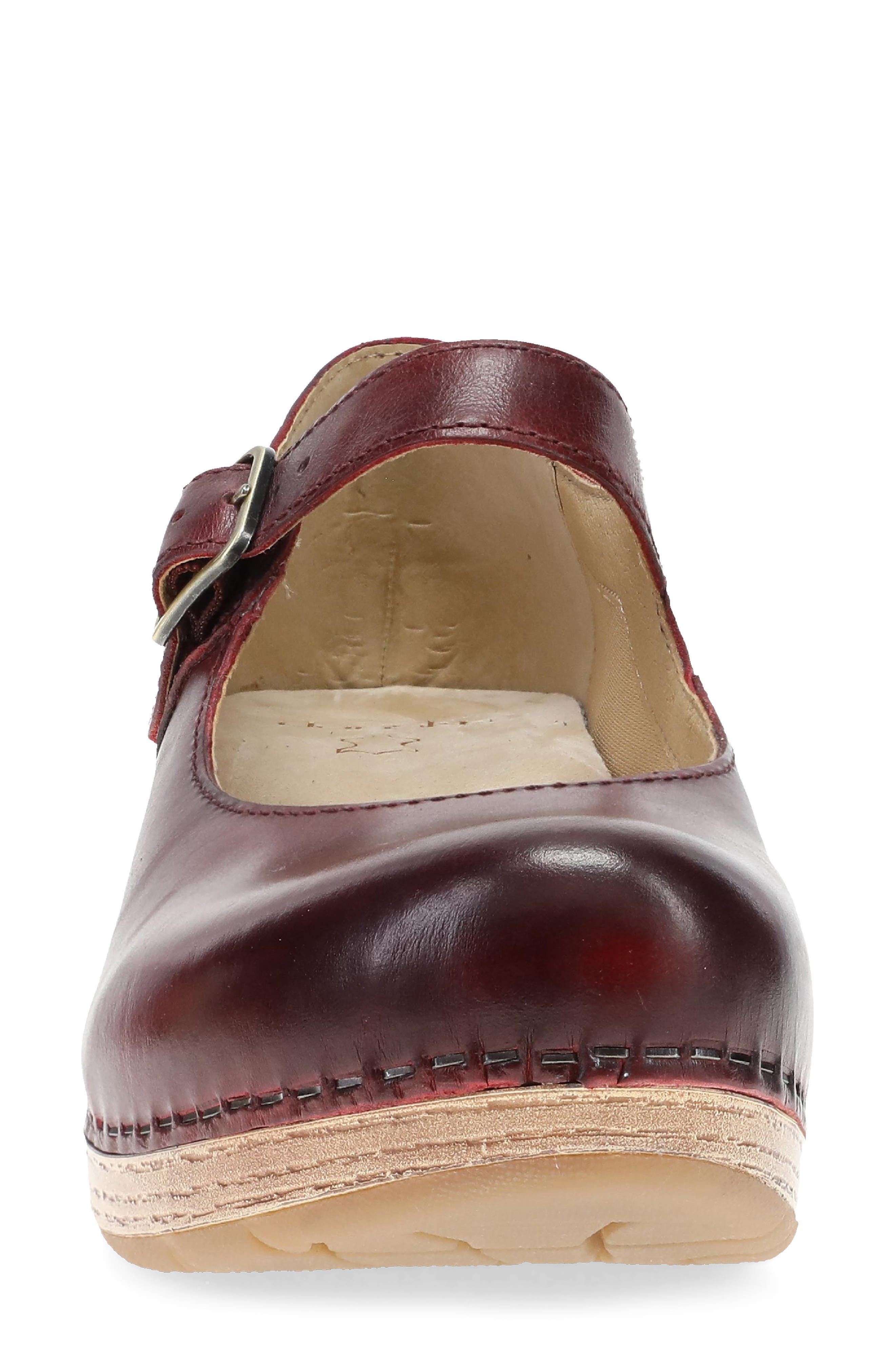 Dansko Lilah Mary Jane Platform Pump, Alternate, color, Red Waxy Burnished