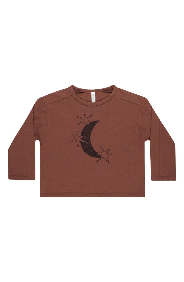 Rylee + Cru Kids' Paneled Cotton Graphic T-Shirt, Main, color, Moon