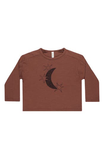 Rylee + Cru Kids' Paneled Cotton Graphic T-shirt In Brown