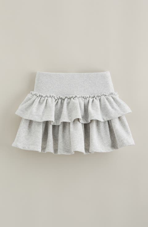 Kids' Tiered Cotton Blend Fleece Skort (Big Kid)