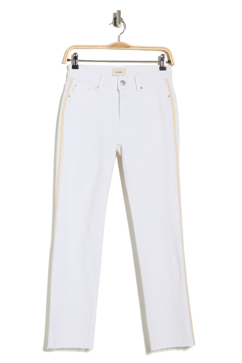 Mara Ankle Straight Leg Jeans, Alternate, color, WHITE STRIPE